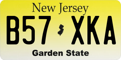 NJ license plate B57XKA