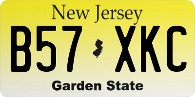 NJ license plate B57XKC