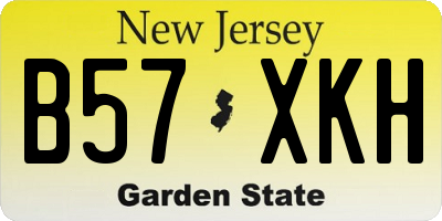 NJ license plate B57XKH