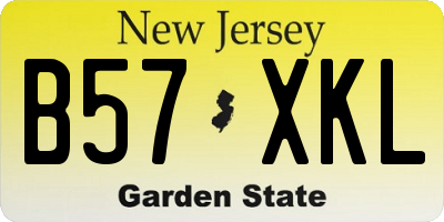 NJ license plate B57XKL