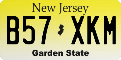 NJ license plate B57XKM