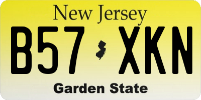 NJ license plate B57XKN
