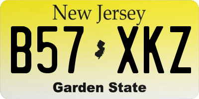 NJ license plate B57XKZ