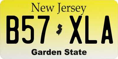 NJ license plate B57XLA