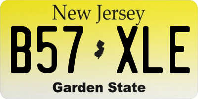 NJ license plate B57XLE