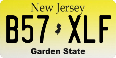 NJ license plate B57XLF