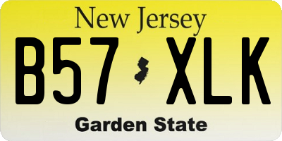 NJ license plate B57XLK