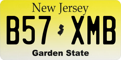 NJ license plate B57XMB