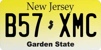 NJ license plate B57XMC