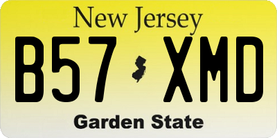 NJ license plate B57XMD