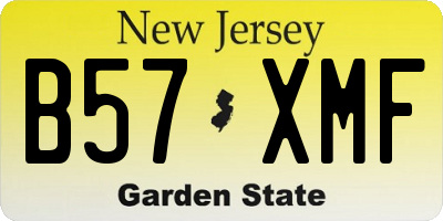 NJ license plate B57XMF