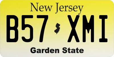 NJ license plate B57XMI