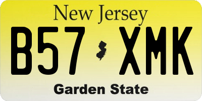 NJ license plate B57XMK