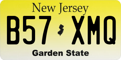 NJ license plate B57XMQ