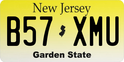 NJ license plate B57XMU