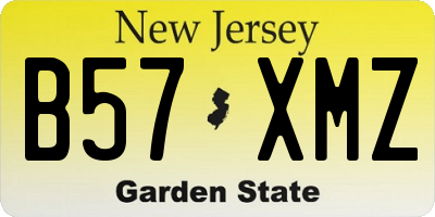 NJ license plate B57XMZ