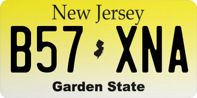 NJ license plate B57XNA