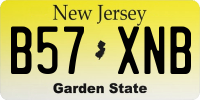 NJ license plate B57XNB