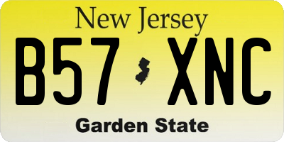 NJ license plate B57XNC