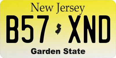 NJ license plate B57XND