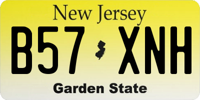 NJ license plate B57XNH