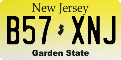NJ license plate B57XNJ