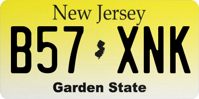 NJ license plate B57XNK
