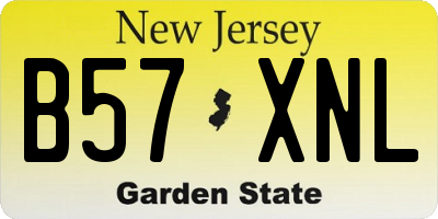 NJ license plate B57XNL