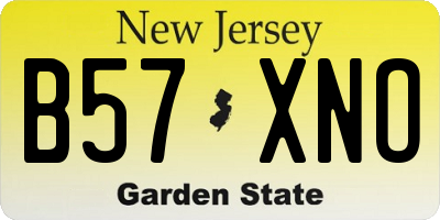 NJ license plate B57XNO