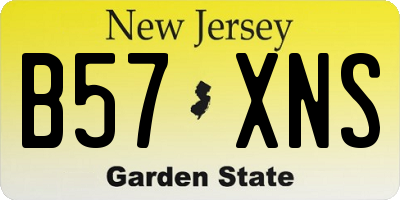 NJ license plate B57XNS