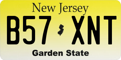 NJ license plate B57XNT