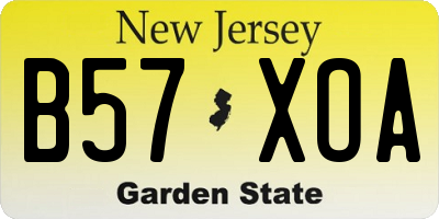 NJ license plate B57XOA