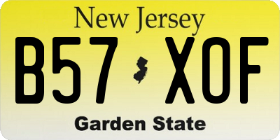 NJ license plate B57XOF