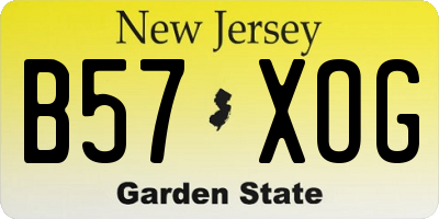 NJ license plate B57XOG