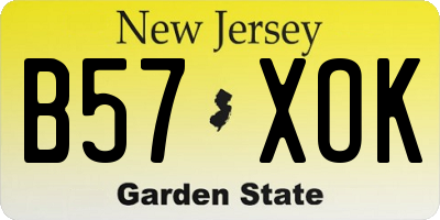 NJ license plate B57XOK