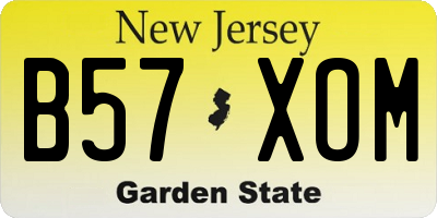 NJ license plate B57XOM