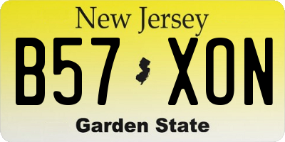 NJ license plate B57XON