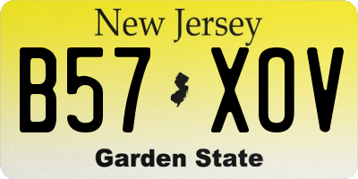 NJ license plate B57XOV