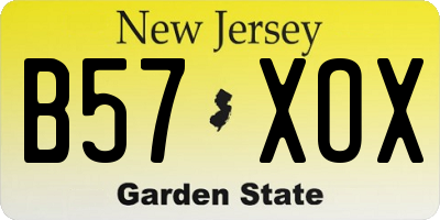 NJ license plate B57XOX