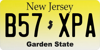 NJ license plate B57XPA