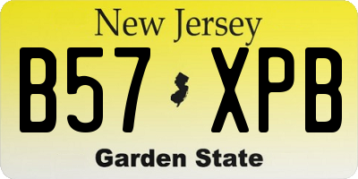 NJ license plate B57XPB