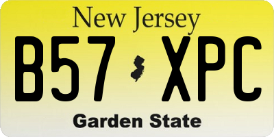 NJ license plate B57XPC