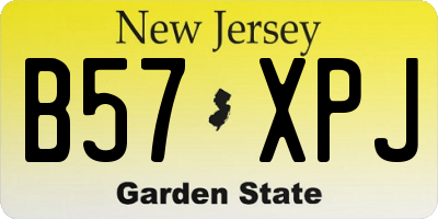NJ license plate B57XPJ