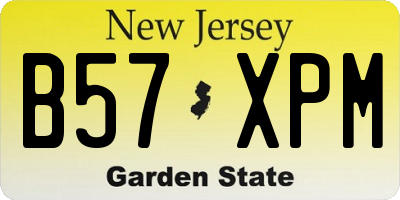 NJ license plate B57XPM