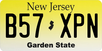 NJ license plate B57XPN