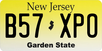 NJ license plate B57XPO