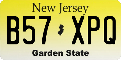 NJ license plate B57XPQ