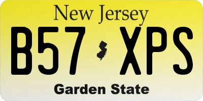 NJ license plate B57XPS