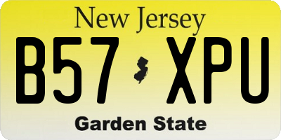 NJ license plate B57XPU