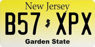 NJ license plate B57XPX